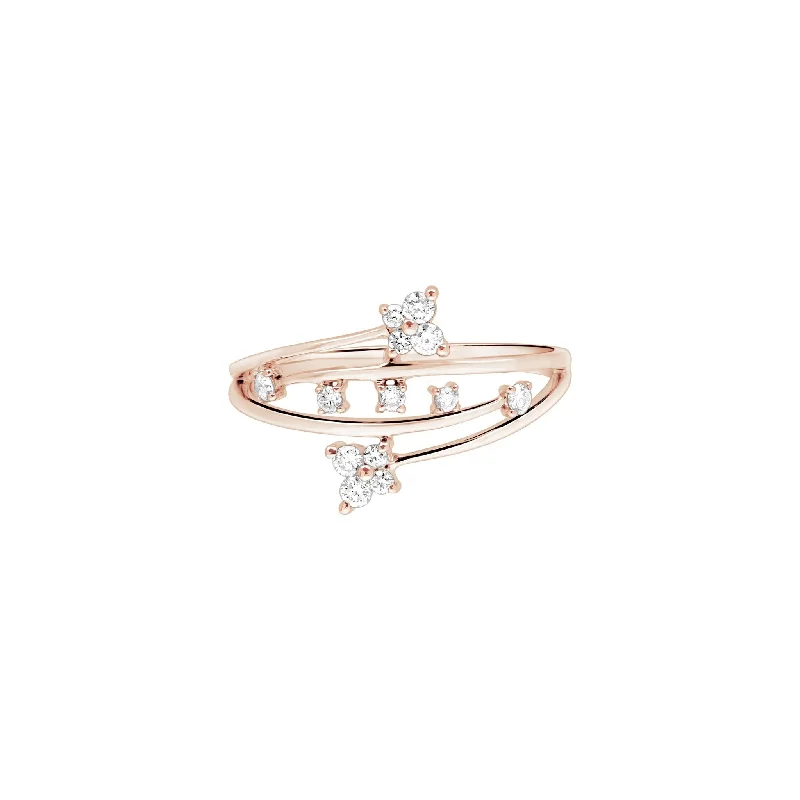 Cluster - Style Women's Diamond Rings with Multiple Small Diamonds Arranged in a Stunning PatternDiamond Butterfly Wrap Cocktail Ring Cluster - Style Women's Diamond Rings with Multiple Small Diamonds Arranged in a Stunning PatternDiamond Butterfly Wrap Cocktail Ring