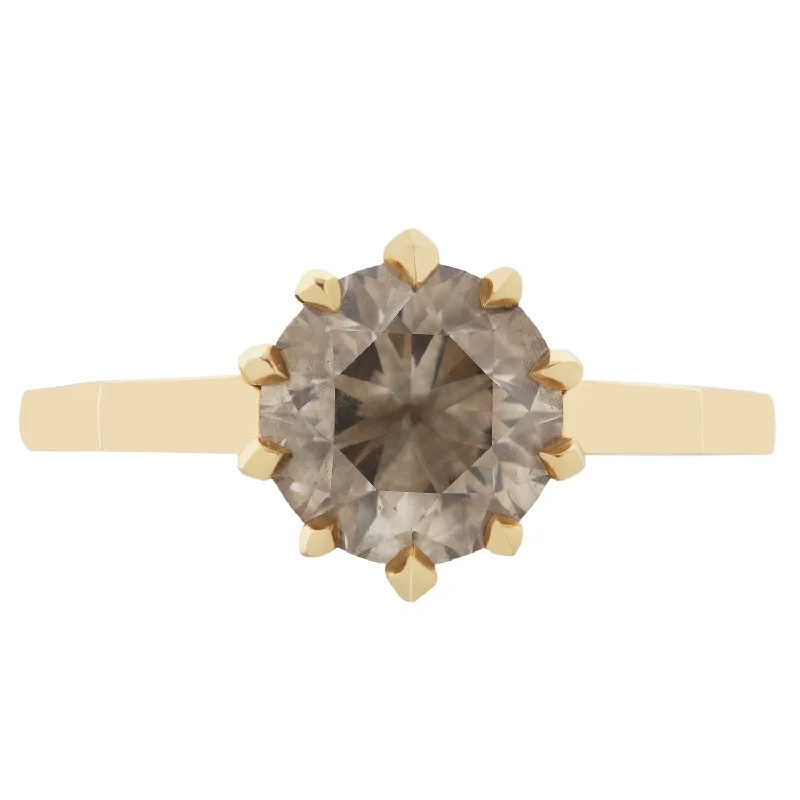 Men's Opal Engagement Rings in 10K Gold with a Milgrain - Trimmed BandAurora Diamond Solitaire Ring