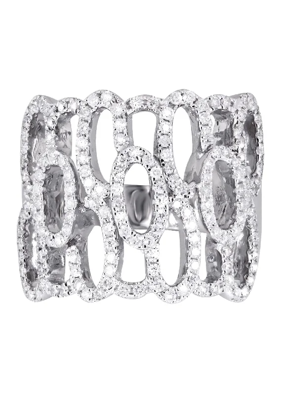 Women's Solitaire Diamond Rings with Round - Cut Diamonds and Platinum Settings for an Elegant Engagement14K Ladies Diamond Cocktail Ring | 0.88 Carats | 12.41 Grams Women's Solitaire Diamond Rings with Round - Cut Diamonds and Platinum Settings for an Elegant Engagement14K Ladies Diamond Cocktail Ring | 0.88 Carats | 12.41 Grams