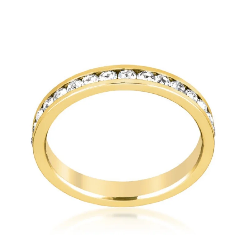 Magnetic Fashion Rings in Stainless Steel with a Modern, Interlocking DesignStylish Stackables Clear Crystal Gold Ring Magnetic Fashion Rings in Stainless Steel with a Modern, Interlocking DesignStylish Stackables Clear Crystal Gold Ring
