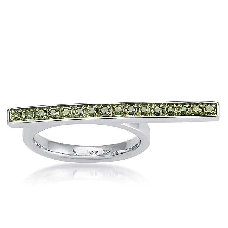 Vintage - Reproduction Fashion Rings in Bronze with Cameo - Style MedallionsSterling Silver 1/4ct TDW Green diamond Fancy Band Ring Vintage - Reproduction Fashion Rings in Bronze with Cameo - Style MedallionsSterling Silver 1/4ct TDW Green diamond Fancy Band Ring