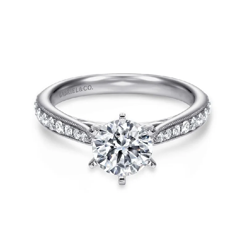 Heart - Shaped Women's Diamond Rings in Rose Gold for a Romantic and Symbolic GiftGabriel 14K White Gold .25ctw 6 Prong Style Diamond Semi-Mount Engagement Ring Heart - Shaped Women's Diamond Rings in Rose Gold for a Romantic and Symbolic GiftGabriel 14K White Gold .25ctw 6 Prong Style Diamond Semi-Mount Engagement Ring