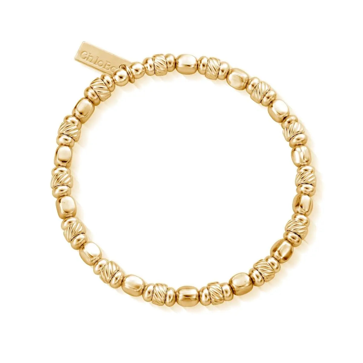ChloBo Gold Plated Sterling Silver Twisted Cube Bracelet