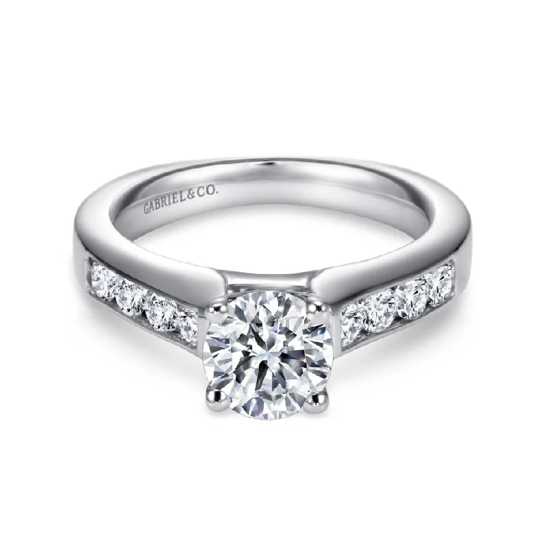 Cushion - Cut Women's Diamond Rings in Platinum with a Soft and Romantic AppearanceGabriel 14K White Gold .51ctw 4 Prong Style Diamond Semi-Mount Engagement Ring Cushion - Cut Women's Diamond Rings in Platinum with a Soft and Romantic AppearanceGabriel 14K White Gold .51ctw 4 Prong Style Diamond Semi-Mount Engagement Ring