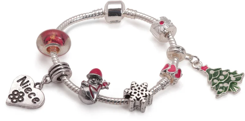 Affordable Chamm BraceletsAdult's Teenagers 'Niece Christmas Dream' Silver Plated Charm Bracelet Affordable Chamm BraceletsAdult's Teenagers 'Niece Christmas Dream' Silver Plated Charm Bracelet