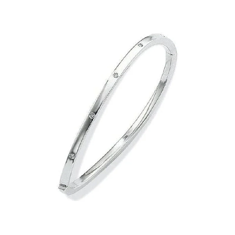 Geometric - Shaped Bangles in Matte Black for a Minimalist Aesthetic18ct white gold 10 brilliant cut diamond set bangle Geometric - Shaped Bangles in Matte Black for a Minimalist Aesthetic18ct white gold 10 brilliant cut diamond set bangle