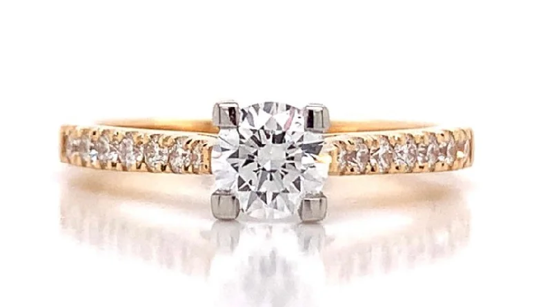 Marquise Cut Engagement Rings with a Channel - Set Diamond BandLucie - 18ct Yellow Gold And Platinum Solitaire Earth Grown Diamond Engagement Ring With Castle Set Shoulders Marquise Cut Engagement Rings with a Channel - Set Diamond BandLucie - 18ct Yellow Gold And Platinum Solitaire Earth Grown Diamond Engagement Ring With Castle Set Shoulders