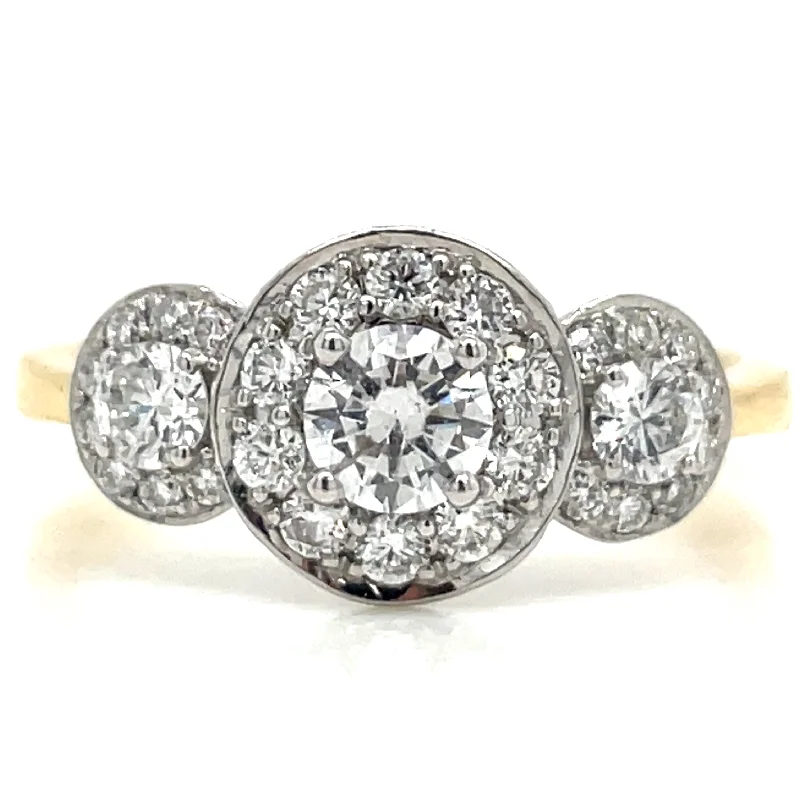 Solitaire Engagement Rings with a High - Clarity Round Diamond and Tapered BandShannon - 18ct Yellow Gold Earth Grown Triple Round Halo Engagement Ring Solitaire Engagement Rings with a High - Clarity Round Diamond and Tapered BandShannon - 18ct Yellow Gold Earth Grown Triple Round Halo Engagement Ring