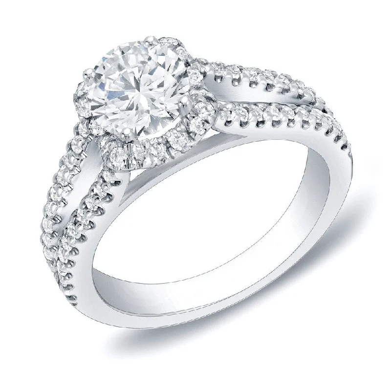 18K White Gold Classic Round - Cut Diamond Wedding Bands for a Timeless and Elegant LookAuriya 14k Gold 1 1/4ctw Modern Halo Diamond Engagement Ring 18K White Gold Classic Round - Cut Diamond Wedding Bands for a Timeless and Elegant LookAuriya 14k Gold 1 1/4ctw Modern Halo Diamond Engagement Ring