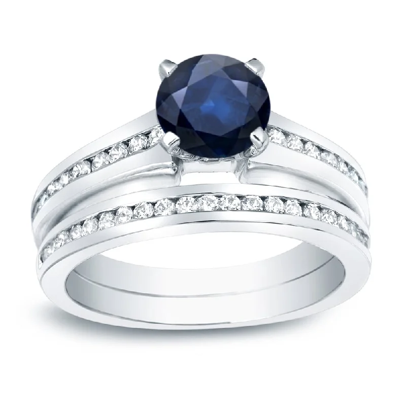 Cluster Engagement Rings with Multiple Small Diamonds Arranged in a Stunning DesignAuriya 14k Gold 1/2ct Blue Sapphire & Diamond Engagement Ring Set 1/2ctw Cluster Engagement Rings with Multiple Small Diamonds Arranged in a Stunning DesignAuriya 14k Gold 1/2ct Blue Sapphire & Diamond Engagement Ring Set 1/2ctw