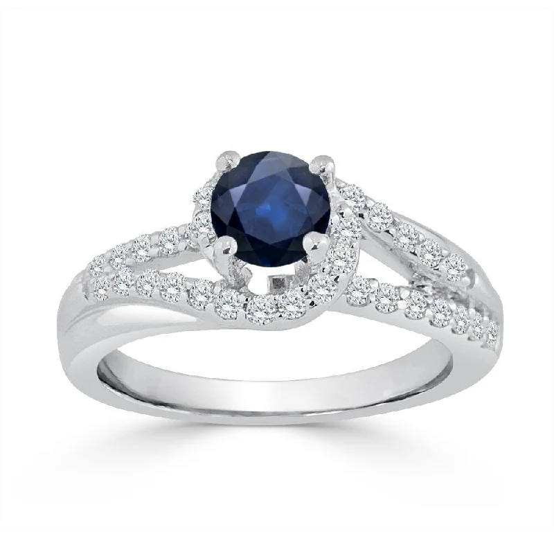 Rose Gold - Plated Engagement and Wedding Band Sets with a Halo of Cubic Zirconia for a Glamorous and Affordable LookAuriya 14K Gold 5/8ct Blue Sapphire and 2/5ct TDW Diamond Engagement Ring Rose Gold - Plated Engagement and Wedding Band Sets with a Halo of Cubic Zirconia for a Glamorous and Affordable LookAuriya 14K Gold 5/8ct Blue Sapphire and 2/5ct TDW Diamond Engagement Ring