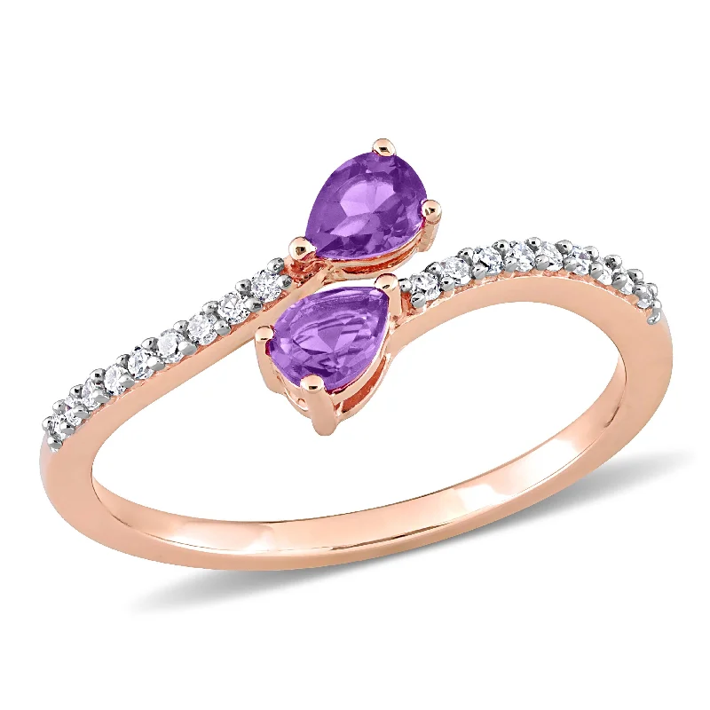 Lapis Lazuli Gemstone Rings in Sterling Silver with a Star - Shaped Setting for a Celestial - Inspired PieceMiadora Pear-cut Amethyst and 1/10ct TDW Diamond Teardrop Bypass Ring in 10k Rose Gold Lapis Lazuli Gemstone Rings in Sterling Silver with a Star - Shaped Setting for a Celestial - Inspired PieceMiadora Pear-cut Amethyst and 1/10ct TDW Diamond Teardrop Bypass Ring in 10k Rose Gold