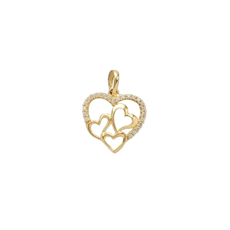 Adjustable - Length Turquoise - Inlaid Teardrop Pendant Necklace for TravelersOutlined Triple Hearts Pendant (18K) Adjustable - Length Turquoise - Inlaid Teardrop Pendant Necklace for TravelersOutlined Triple Hearts Pendant (18K)