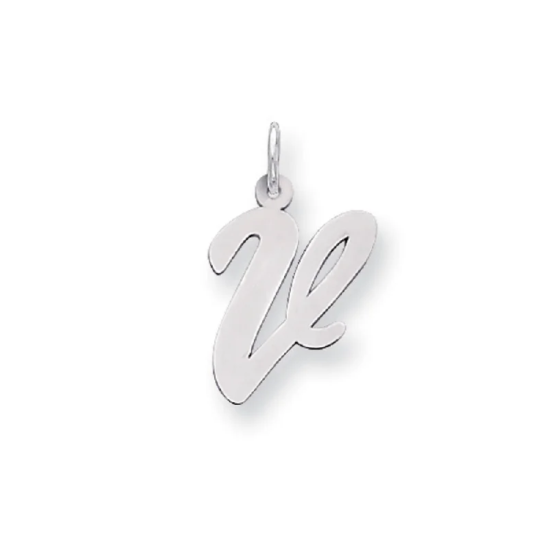 Tassel - Trimmed Amethyst Pendant Necklace for Festival - GoersSterling Silver Madison Collection LG Classic Script Initial V Pendant Tassel - Trimmed Amethyst Pendant Necklace for Festival - GoersSterling Silver Madison Collection LG Classic Script Initial V Pendant